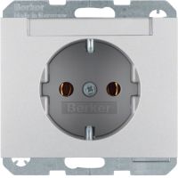 Gniazdo Schuko z polem opisowym, alu, K.5 | 47397003 Hager
