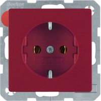 Gniazdo Schuko kompletne, samozaciski, czerwony, aksamit, Q.x | 47436012 Hager