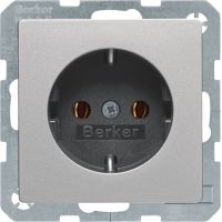 Gniazdo Schuko kompletne, samozaciski, alu aksamit, lakierowany, Q.x | 47436084 Hager