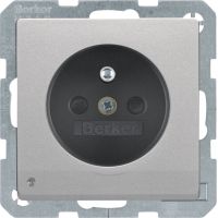 Gniazdo z/u i podświetleniem orientacyjnym LED, alu aksamit, lakierowany, Q.x | 6765106084 Hager