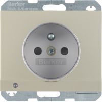Gniazdo z/u i podświetleniem orientacyjnym LED, stal szlachetna, K.5 | 6765107004 Hager
