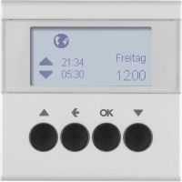 Łącznik żaluzjowy czasowy z wyświetlaczem do sterownika żaluzjowego Berker.Net, alu, mat | 85741183 Hager