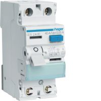 Wyłącznik różnicowoprądowy 40A 30mA Typ A 2P QuickConnect | CDS240D Hager