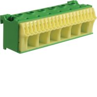 Blok samozacisków ochronny, zielony, 6x16+20x4mm2, szer. 105mm, QuickConnect | KN26E Hager