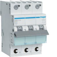 Wyłącznik nadprądowy 6kA 3P B 10A QuickConnect MCB | MBS310 Hager
