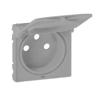 Plakietka z klapką do gniazda pojedynczego z/u, IP21, aluminium, Valena Life | 754862 Legrand