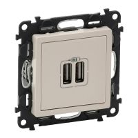 Ładowarka z gniazdem 2xUSB, 1500mA, kremowa, Valena Life | 753212 Legrand