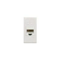Gniazdo komputerowe pojedyncze, z zasłonką, 22,5x45mm RJ45, kat 5E , białe, Kos 45 | 500401 Kos