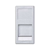 Płytka K45/2, 1xRJ z osłoną, 22,5x45mm, uniwersalna, aluminium, KA76/8, Simon Connect | KA76/8 Kontakt Simon