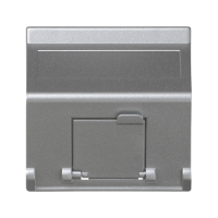 Płytka K45 1xRJ z osłoną skośna, do adapterów MD, aluminium, K80/8, Simon Connect | K80/8 Kontakt Simon