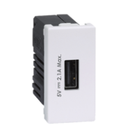 Ładowarka USB K45 (45x22,5) gniazdo typ A 5V/2,1A, czysta biel K126D/9 Simon Connect | K126D/9 Kontakt Simon