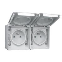 Gniazdo podwójne z/u, biały, Waterproof48 IP65 | 48867CBR Efapel