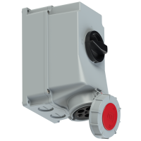 Gniazdo stałe z wyłącznikiem 0-1 z blokada mechaniczną 63A 3P+Z+N 400V 50/60Hz 6h IP66/67 | 75352-6 PCE