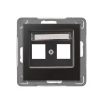 Obudowa gniazda podwójnego typu Keystone prosta GPK-2Y/p/50 antracyt, Impresja | GPK-2Y/p/50 Ospel