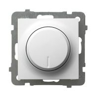 Ściemniacz przyciskowo-obrotowy 40-400W, zaciski gwintowe, biały, As | ŁP-8G/m/00 Ospel