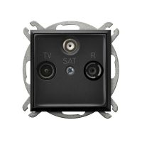 Gniazdo R-TV-SAT końcowe, czarny matowy Aria | GPA-US/m/33 Ospel