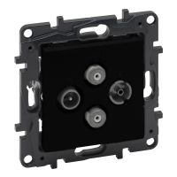 Gniazdo TV-R-SAT-SAT końcowe do instalacji typu gwiazda, 2 przewody 1,5db- kolor czarny Niloe Step | 863582 Legrand