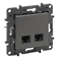 Gniazdo podwójne 2xRJ45 kat. 5e UTP- kolor stalowy Niloe Step | 863460 Legrand