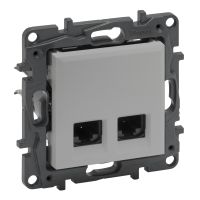 Gniazdo podwójne 2xRJ45 kat. 5e UTP- kolor aluminium Niloe Step | 863360 Legrand