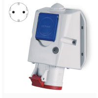 Gniazdo stale 16A 400V 3P+Z+N, gniazdo 230V, wył. 0-1 | 513.1657-1FNS Scame