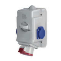 Gniazdo stałe 32A 400V 3P+Z+N, gniazda 2x230V, wył. 0-1 | 513.3257-2FFS Scame