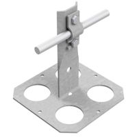 Uchwyt przyklejany z metalową podstawą z otworami z blaszką, H=9cm, ocynk ogniowy | AH1207OG AH Hardt
