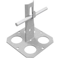 Uchwyt przyklejany z metalową podstawą z otworami zacisk, H=9cm, ocynk ogniowy | AH1206OG AH Hardt