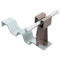 Uchwyt dachówkowy profilowany ze słupkiem, brązowy, tworzywo/ocynk | AH09341B AH Hardt