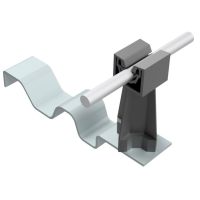 Uchwyt dachówkowy profil ze słupkiem, czarny, tworzywo/ocynk | AH09341A AH Hardt