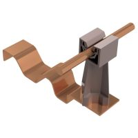 Uchwyt dachówkowy profilowany ze słupkiem, brązowy, tworzywo/miedź | AH09342B AH Hardt