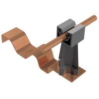 Uchwyt dachówkowy profilowany ze słupkiem, czarny, tworzywo/miedź | AH09342A AH Hardt