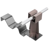 Uchwyt dachówkowy profilowany ze słupkiem, brązowy, tworzywo/stal nierdzewna | AH09343B AH Hardt