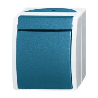 Przycisk kołyskowy zwierny 1P z zaciskiem N, IP44, szary/zielono-niebieski Ocean, 2621 W-53-500 | 2CKA001484A0382 ABB