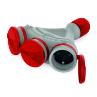 Gniazdo trzykrotne z klapką hermetyczną, 3x2p+Z IP54, EXTREM, rozberialne, szaro-czerwony GN-X3/54 | W-01155 Plastrol