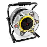 Przedłużacz bębnowy HEAVY LINE, 4x2p+Z, IP44 16A H05RR-F 3x1,5, 50m, czarny  | W-99277 Plastrol