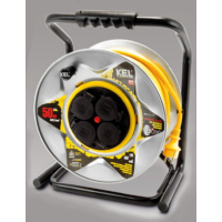 Przedłużacz bębnowy HEAVY LINE, 4x2p+Z, IP44 16A H07RN-F 3x1,5, 25m, ŻÓŁTY  | W-99256 Plastrol