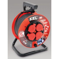 Przedłużacz bębnowy PROFESSIONAL LINE, 4x2p+Z, IP44 10A H05RR-F 3x1,5, 20m, czarny  | W-97784 Plastrol