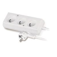Przedłużacz z trzykrotnym gniazdem 3x2p+Z, 10A 5,m, biały PS-370/5,0 | T-10543 Plastrol