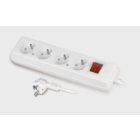 Przedłużacz z czterokrotnym gniazdem z wyłącznikiem, 4x2p+Z, 10A 5m, biały PS-470WS/5,0 | T-10596 Plastrol