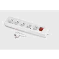 Przedłużacz z pięciokrotnym gniazdem z wyłącznikiem, 5x2p+Z, 10A 3m, biały PS-570WS/3,0 | T-10601 Plastrol