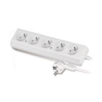 Przedłużacz z pięciokrotnym gniazdem, 5x2p+Z, 10A 5,0, biały PS-570/5,0 | T-10582 Plastrol