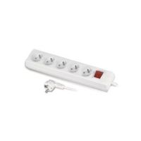 Przedłużacz z pięciokrotnym gniazdem z wyłącznikiem ECO 5X2p+z, 10A 3m biały PS-570WS/3,0 | W-97496 Plastrol