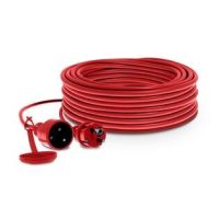 Przedłużacz jednogniazdowy warszatatowy PROFESSIONAL, IP44 16A H05RR-F 3X2,5, 20m, czerwony  | W-97289 Plastrol