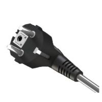 Przewód przyłączeniowy z wtyczką kątowa UniSCHUKO , 3x1, OMY żo, 1,5m, czarny PP-50/1,5M/3X1/OMY | W-97166 Plastrol