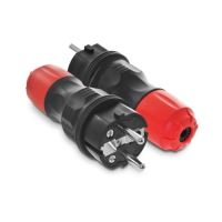 Wtyczka rozbieralna prosta Uni Schuko EXTREM 2p+Z, 16A IP 54, czarno-czrwony WT-54 | W-97977 Plastrol