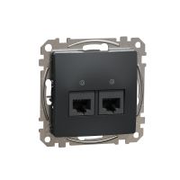 Gniazdo komputerowe podwójne RJ45 kat. 5e UTP, czarny antracyt, Sedna Design & Elements | SDD114452 Schneider Electric