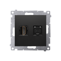 Gniazdo HDMI + RJ45 kat.6. (moduł), czarny mat, Simon 54 | DGHRJ45.01/49 Kontakt Simon