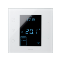 Termostat iO z czujnikiem wewnętrzym 10A, 127-230V, zaciski śrubowe, monoblock, biały Simon 100 | 10000810-130 Kontakt Simon