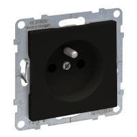 Gniazdo 2P+Z 16A 250V zaciski automatyczne, czarny, Suno | 721481 Legrand
