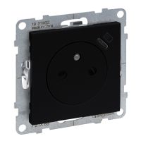 Gniazdo płaskie 2P+Z 16 A z USB Typ C 1,5 A zaciski automatyczne z przesłoną, czarny, Suno | 721489 Legrand